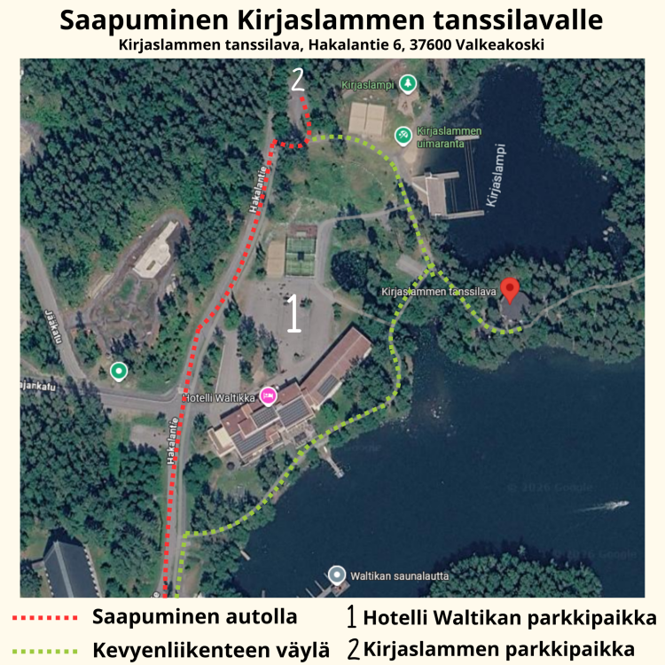 Saapuminen kirjaslammen tanssilava